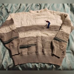 Arnold Palmer Vintage Knit‎ Ribbed Cuff Pullover Sweater Men's Size Large